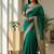 dark green color meenakari zari weaving soft art silk saree with unstiched blouse 