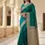 teal color meenakari zari weaving soft art silk saree with unstiched blouse 