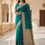 teal color meenakari zari weaving soft art silk saree with unstiched blouse 