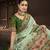 green premium position foil digitally printed saree with blouse