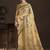 beige premium position foil digitally printed saree with blouse