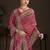 rani pink premium position foil digitally printed saree with blouse
