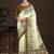 cream premium position foil digitally printed saree with blouse