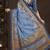 blue premium position foil digitally printed saree with blouse