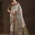 Grey premium position foil digitally printed saree with blouse