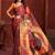 rust orange premium printed saree with blouse