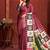 crimson red premium printed saree with blouse