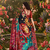 multicolor premium printed saree with blouse
