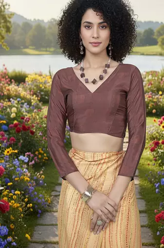 multicolor  printed saree with blouse