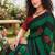 green premium printed saree with blouse