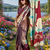 multicolor premium printed saree with blouse