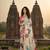 off white premium printed saree with blouse