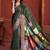 Green premium printed saree with blouse