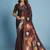 Brown premium printed saree with blouse