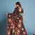 Brown premium printed saree with blouse