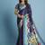 Blue premium printed saree with blouse