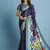 Blue  printed saree with blouse