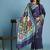 Blue premium printed saree with blouse