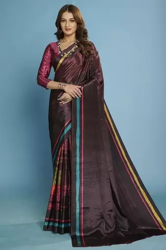 Purple premium printed saree with blouse