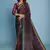 Purple  printed saree with blouse