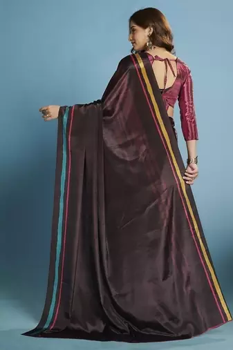 Purple  printed saree with blouse