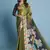 Green  printed saree with blouse
