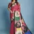 Pink  printed saree with blouse