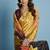 Yellow premium printed saree with blouse