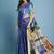 Blue premium printed saree with blouse