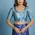 Blue premium printed saree with blouse