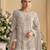 Grey embroidered georgette pakistani salwar suit