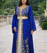  Abaya Georgette Zari Embroidered Kaftan