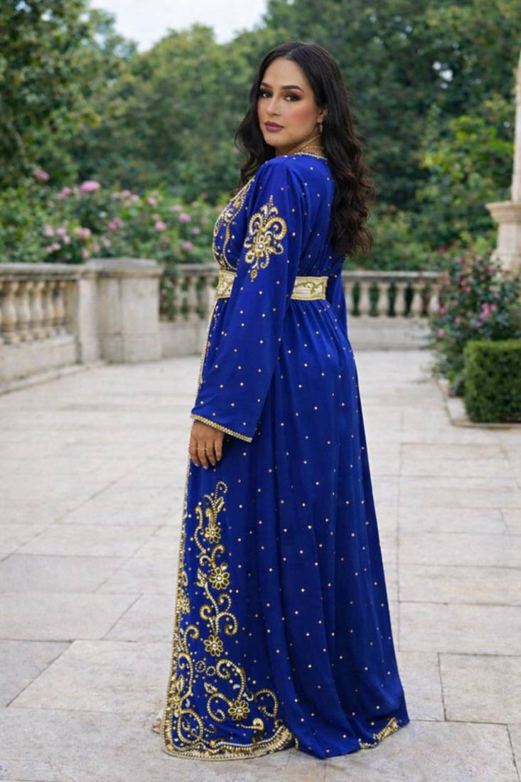  Abaya Georgette Zari Embroidered Kaftan