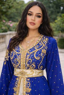  Abaya Georgette Zari Embroidered Kaftan 3