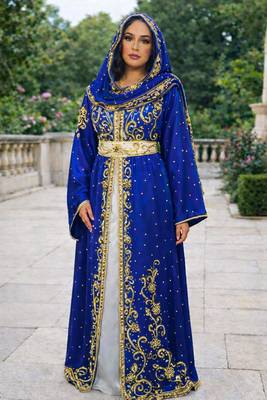  Abaya Georgette Zari Embroidered Kaftan 4