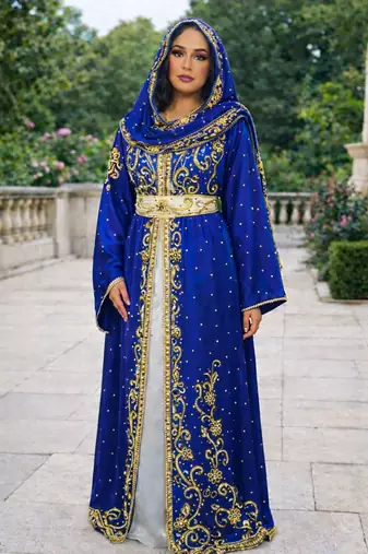  Abaya Georgette Zari Embroidered Kaftan