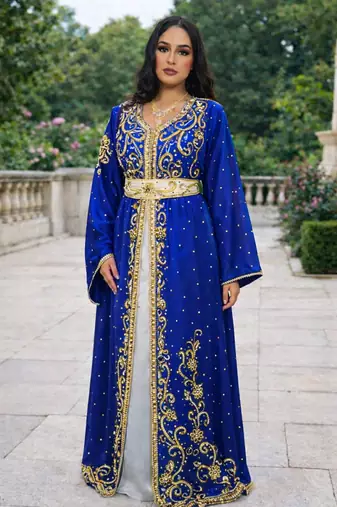  Abaya Georgette Zari Embroidered Kaftan