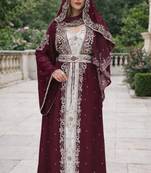 Moroccan Caftan Georgette Zari Embroidered Kaftan