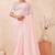 pink georgette saree with zari resham sequin work