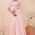 pink georgette saree with zari resham sequin work