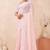 pink georgette saree with zari resham sequin work