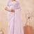 lavender georgette saree with zari resham sequin work