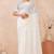off white georgette saree with zari resham sequin work