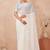 off white georgette saree with zari resham sequin work
