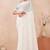 off white georgette saree with zari resham sequin work