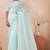 sea green georgette saree with zari resham sequin work
