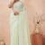green georgette saree with zari resham sequin work