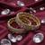 Gold plated kundan polki work bangles set for women