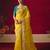 yellow fancy saree with sequins dhaga & thread embroidered butti and designer blouse