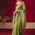 olive fancy saree with sequins dhaga & thread embroidered butti and designer blouse